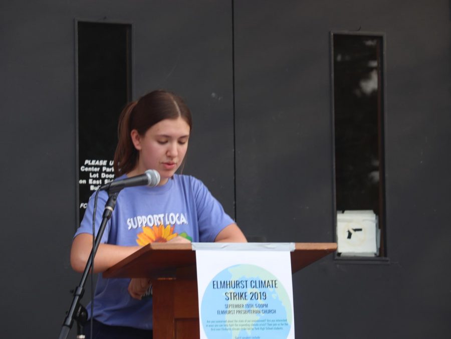Clare Cockman, a York student activist, rallies against the lack of action towards fighting climate change.