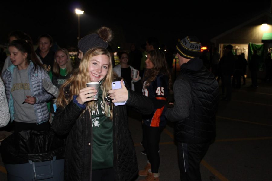 The hot chocolate gave me a nice warm up before the game, senior Cece Spirakis said. Spirakis, along with other seniors, kicked off the night with some warm hot chocolate before their last home game.