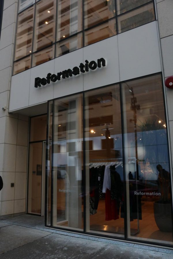 The womens clothing store Reformation, located on 56 E Walton St. Chicago, IL, focuses on producing quality clothing that is ethical is evident through their slogan being naked is the most sustainable option [in terms of fast fashion.] Reformation is #2.
