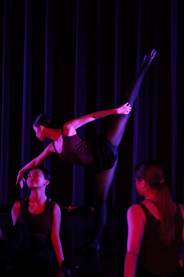 The opening number of the dance concert was Le Jazz Hot, a jazz piece that begins with solo dancers, including senior Nellie Mueller.