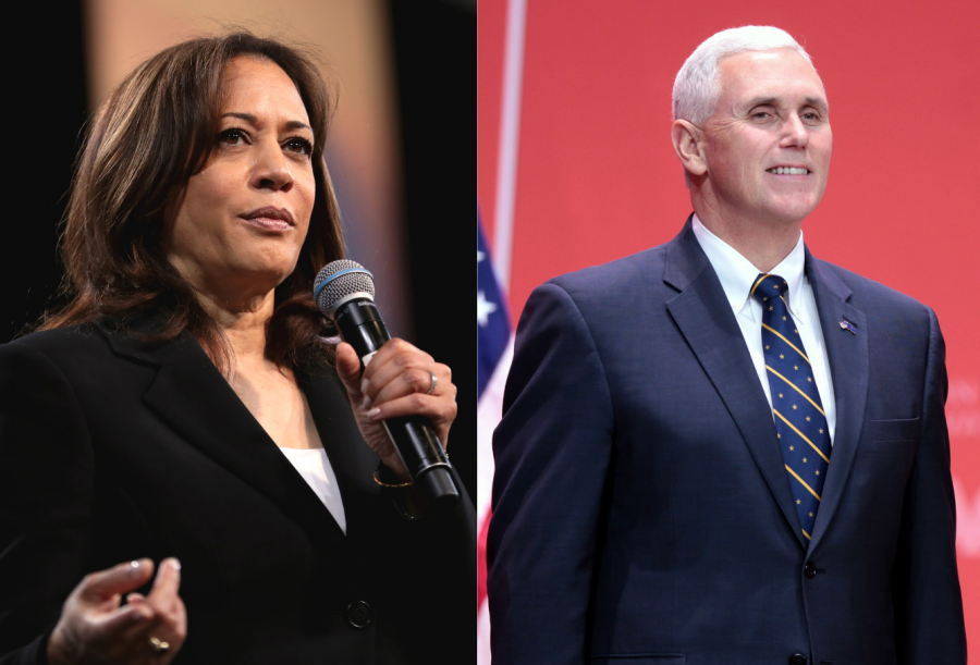 Vice-presidential nominees Kamala Harris (left), and Mike Pence (right) debated this Wednesday at Kingsbury Hall at University of Utah.
