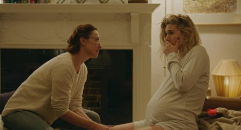 Martha (Vanessa Kirby) gets ready to go into labor as her midwife (Molly Parker) comforts her. (Photo courtesy of Netflix)