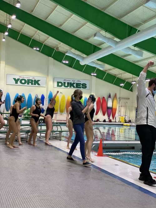 York students begin May with a variety of in-person and virtual events. The Girls Varsity Water Polo Team celebrates their conference victory in the final seconds of the match. The team defeated Lyons Township 17-16 in a tight race for the title. I am proud to play for the York water polo team because of our sportsmanship all around, senior Grace Callen said. In and out of the water, I think we do a very good job of making sure that we are all together as a team. May 6, 2021