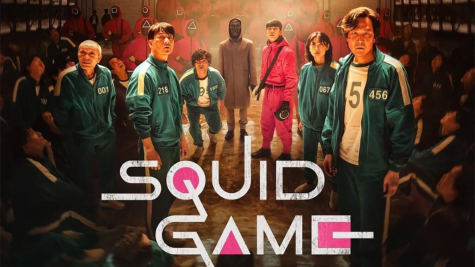 Promotional material for the new hit Netflix show, Squid Game. The series was produced in South Korea before becoming popular internationally. 