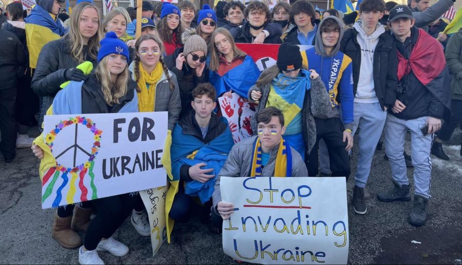 Dennis Sosnovyy, one of the many Eastern European-American students at York, joined others at a protest regarding the conflict in Ukraine.