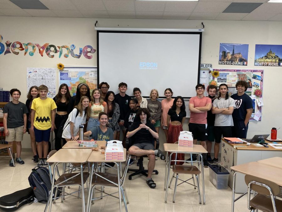 French Club gathers for a picture during their first meeting of the school year