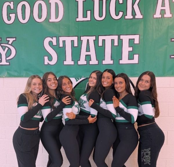 Members of the dance team smile during their state send off.
Photo courtesy of Eleni Karamitsos